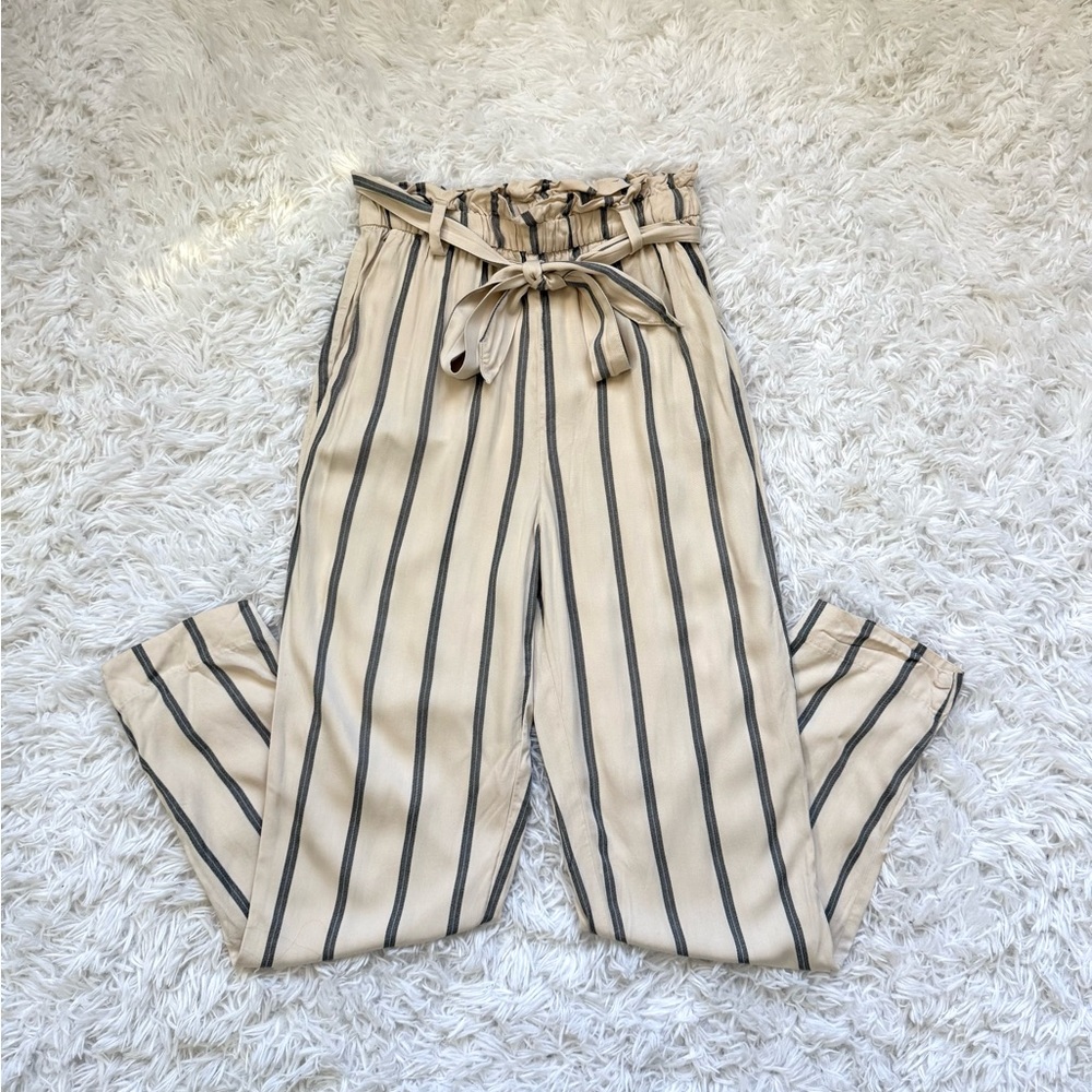 H&M Beige and Black Striped Trousers - Picture 4 of 5